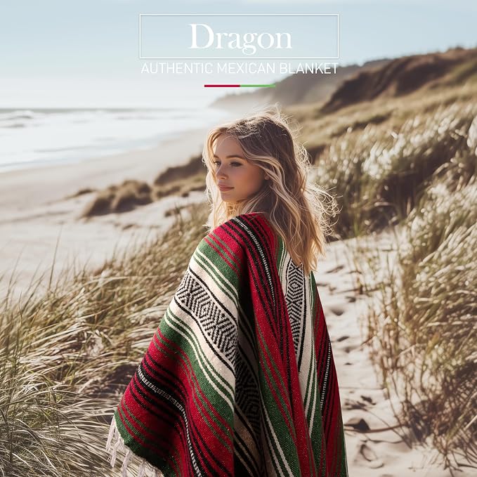 Hydration Nation Authentic Large Handwoven Mexican Blanket - Image 5
