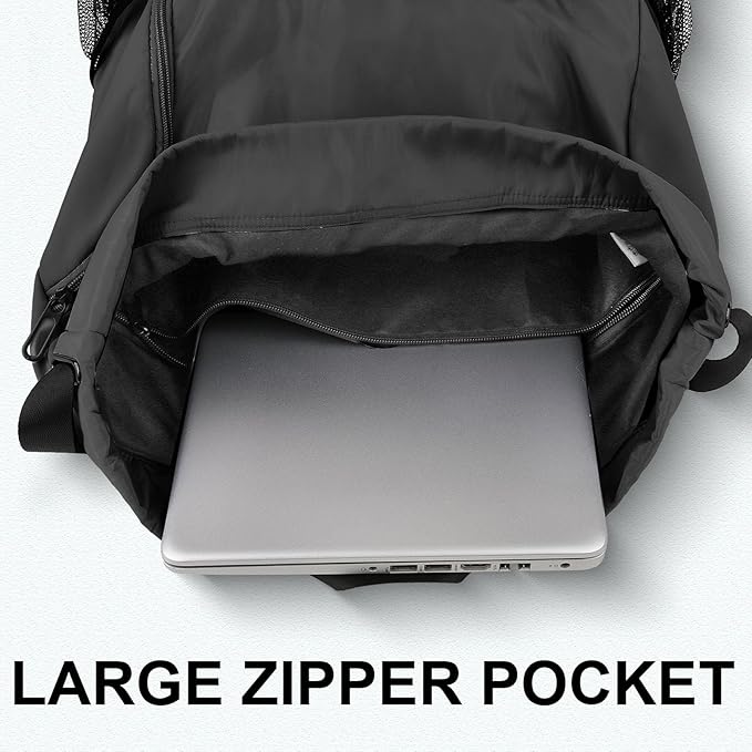 Drawstring Backpack with Mesh Pockets String Gym Bag Sackpack Sandproof Water - Image 5