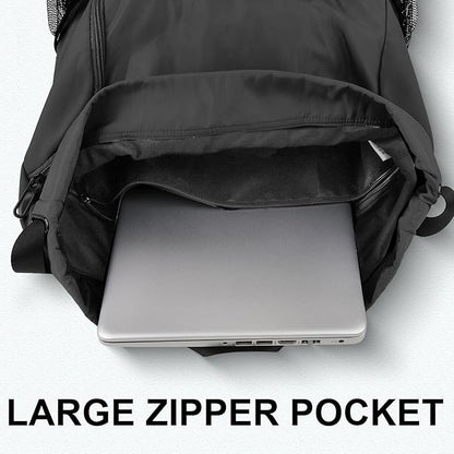 Drawstring Backpack with Mesh Pockets String Gym Bag Sackpack Sandproof Water - Image 5