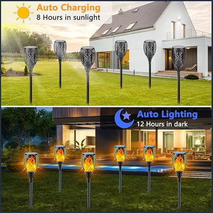 4 Pack Super Larger Size Solar Flame Torch Lights - Image 3