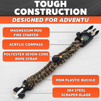 Paracord Bracelets for Men and Women – Adjustable Survival Paracord Bracelet - Image 3