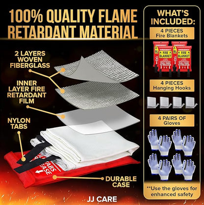 JJ CARE Fire Blanket – 4 Packs - Image 2