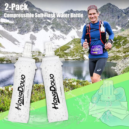 2PCS Running Vest Soft Flask, BPA-Free Soft Flasks 17oz/500ml TPU Collapsible - Image 2