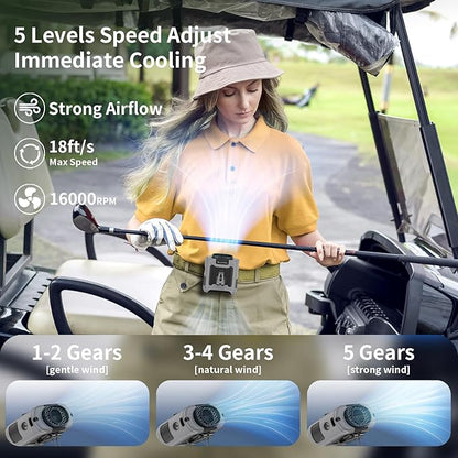 Socool 10000mAh Portable Waist Fan Clip on Wearable Belt Personal Fan - Image 2