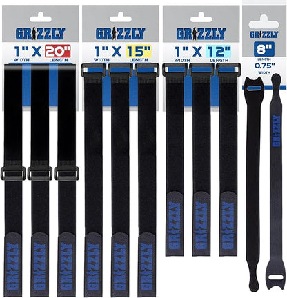 Officewerks Reusable Fastening Cable Straps and Ties, Variety Sizes Assorted 12 by Office+Werks