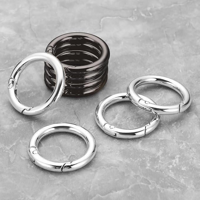 Gkeygo Key Ring Clip, 1 Inch Keychain Rings, 8 Pack Round Carabiner Clip - Image 8