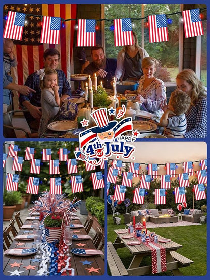 2 Pack 4th of July Decorations, Solar American Flag Lights Outdoor - Image 7