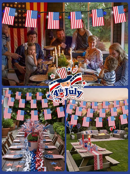 4th of July Decorations, Solar American Flag Lights Outdoor - Image 7