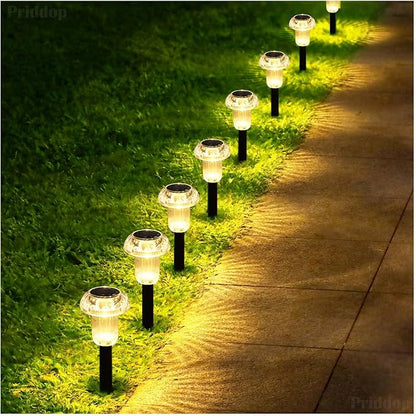 Priddop Solar Lights Outdoor Pathway Waterproof 8 Pack Warm White LED Acrylic - Image 8
