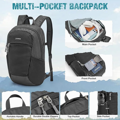G4Free Small Hiking Backpack 20L Lightweight Foldable Packable Travel Daypack - Image 4