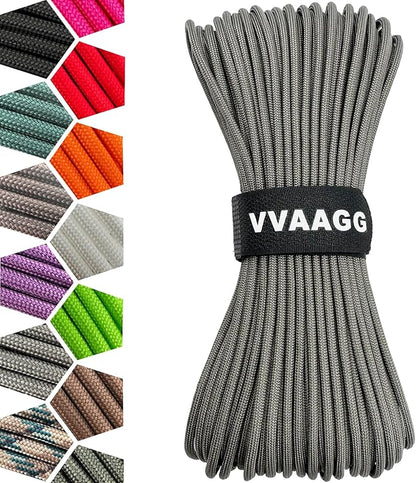 VVAAGG 1000 Paracord Rope 100FT Utility Parachute Cord 4mm 12 Strand Nylon by ParacordSpecialist