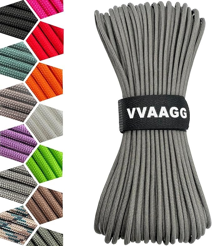 VVAAGG 1000 Paracord Rope, 50ft 12 Strand Parachute Cord by ParacordSpecialist