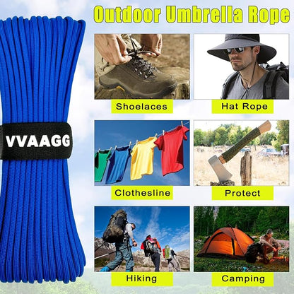 VVAAGG 1000 Blue Paracord Rope, 50ft 12 Strand Parachute Cord - Image 7
