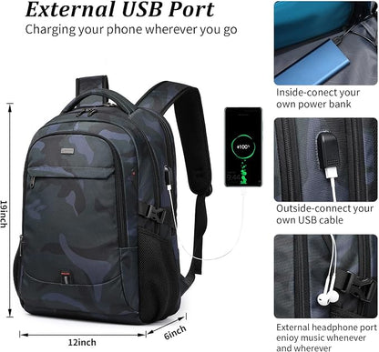 DUSLANG 17 Inch Travel Laptop Backpack Water Resistant Hiking Backpack - Image 2