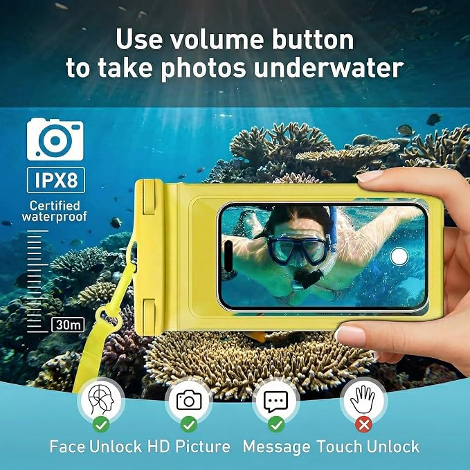 Waterproof Phone Case, with Inside Card Protector, IPX8 Cell Phone Dry Bag Up - Image 3