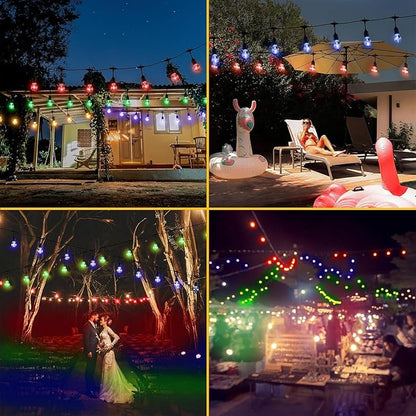 144FT Solar Outdoor String Lights, 45 Shatterproof E26 Edison LED Bulbs - Image 7