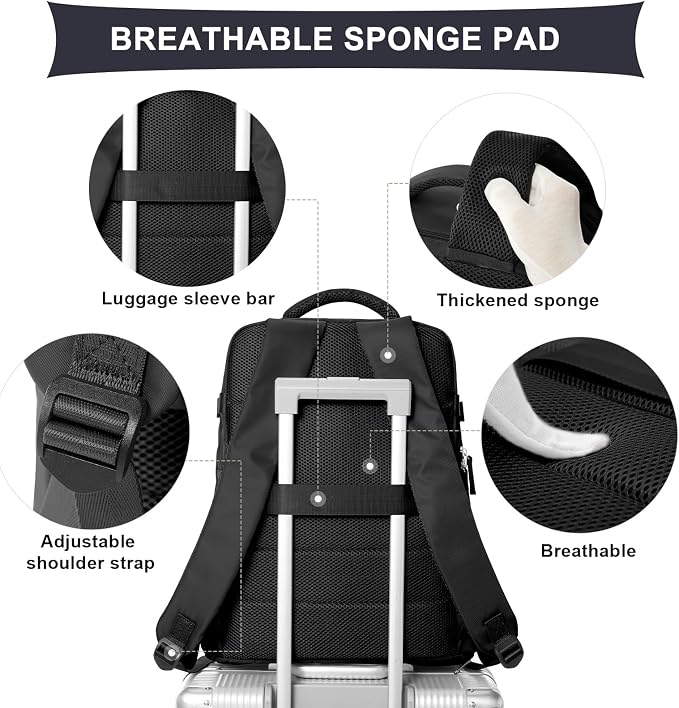 coowoz Travel Backpack For Women Men Airline Approved, Large Hiking Laptop - Image 4