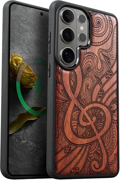 Carveit Magnetic Wooden Case for Samsung Galaxy S26 Ultra Case 2026, TPU by Carveit