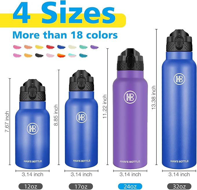 Han's Bottle Sports Water Bottle - 24 Oz - Image 2