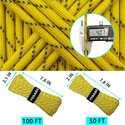 VVAAGG Reflective Paracord Rope 100FT, 7 Strand Nylon para Cord Lanyard Utility - Image 4