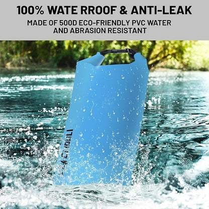 Waterproof Dry Bag, Roll Top Blue Small Waterproof Backpack - Image 2