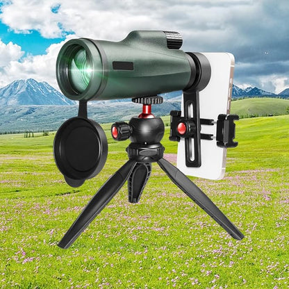 12x50 Monocular Telescope with Smartphone Adapter and Tripod, High-Power - Image 4