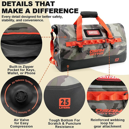OSAH DRYPAK Waterproof Duffel Bag 25L/40L/60L – Heavy-Duty Motorcycle Tail Bag - Image 4