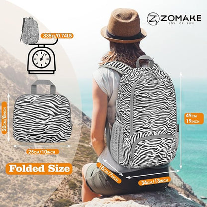 ZOMAKE Lightweight Packable Backpack 30L, Foldable Hiking Backpacks Water - Image 3