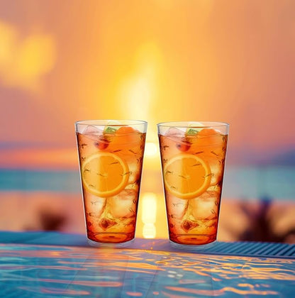 KLIFA- CHARLESTON- 16.5 & 19 oz, School of Fish Acrylic Drinking Glasses - Image 3