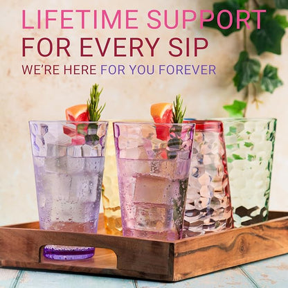Bravario Hammered Plastic Drinking Tumbler, Dishwasher-Safe Premium Quality - Image 7