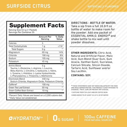 Optimum Nutrition Amino Energy Plus Hydration Packets, On-The-Go Caffiene Stick - Image 3