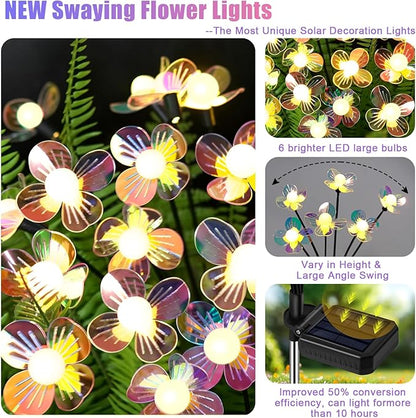 NBQQ Solar Garden Lights Outdoor, Swaying Light Waterproof Solar Lights Outdoor - Image 3