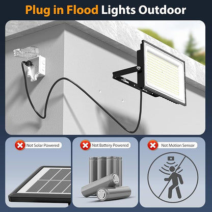 Onforu 300W Flood Lights Outdoor, 30000lm Bright LED Work Light - Image 2