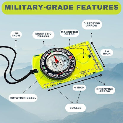 Trekker's Compass Crew Orienteering Compass, Magnetic Navigation Set - Image 5