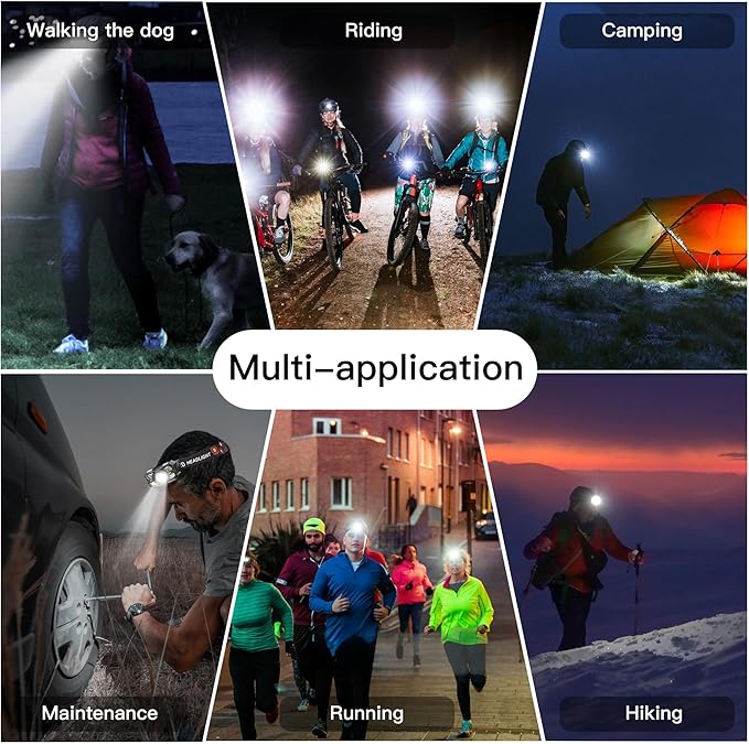 KunHe 10 Pack led Rechargeable Headlamp Flashlight Headlight Motion Sensor 10 - Image 6