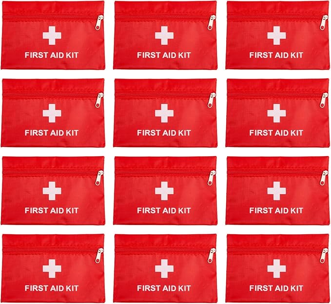 QCWN 12 Pack Empty First Aid Bag Mini Medical Kit Pouch Small Travel Emergency by QCWN