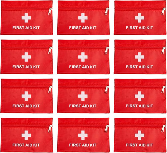 QCWN 12 Pack Empty First Aid Bag Mini Medical Kit Pouch Small Travel Emergency by QCWN