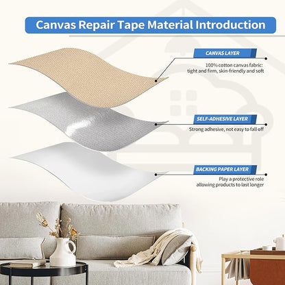 KING MOUNTAIN Canvas Repair Patch 16×30 Inch Self-Adhesive Waterproof Fabric - Image 3