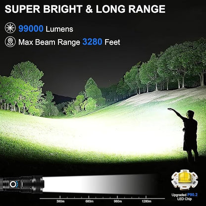 3 Pack Rechargeable Flashlights High Lumens, 990000LM Super Bright LED - Image 2