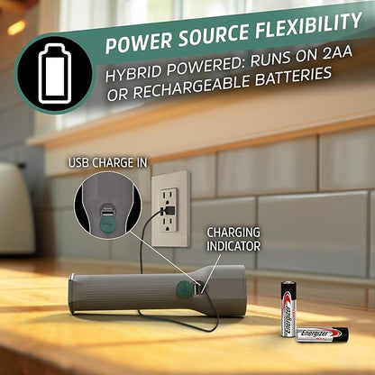 Energizer S-600 LED Flashlight Rechargeable Solar and AA Battery Power Options - Image 3