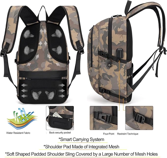 Tzowla Travel Laptop Backpack Water Resistant Anti-Theft Bag - Image 4