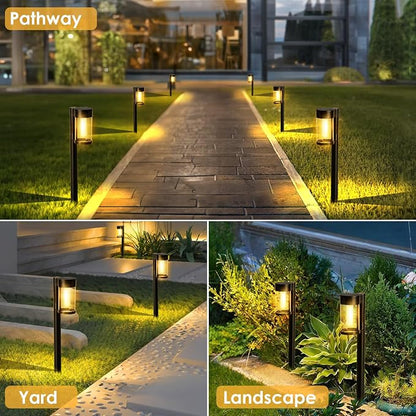 Mancra Solar Pathway Lights Outdoor, 10 Pack Metal & Glass Solar Lights Outdoor - Image 6