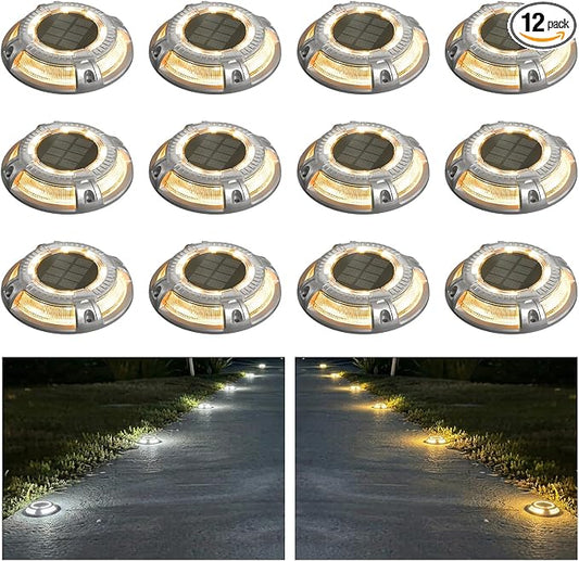 addlon Solar Dock Lights Outdoor 12 Pack, 2 Color Modes LED Deck Marine by addlon