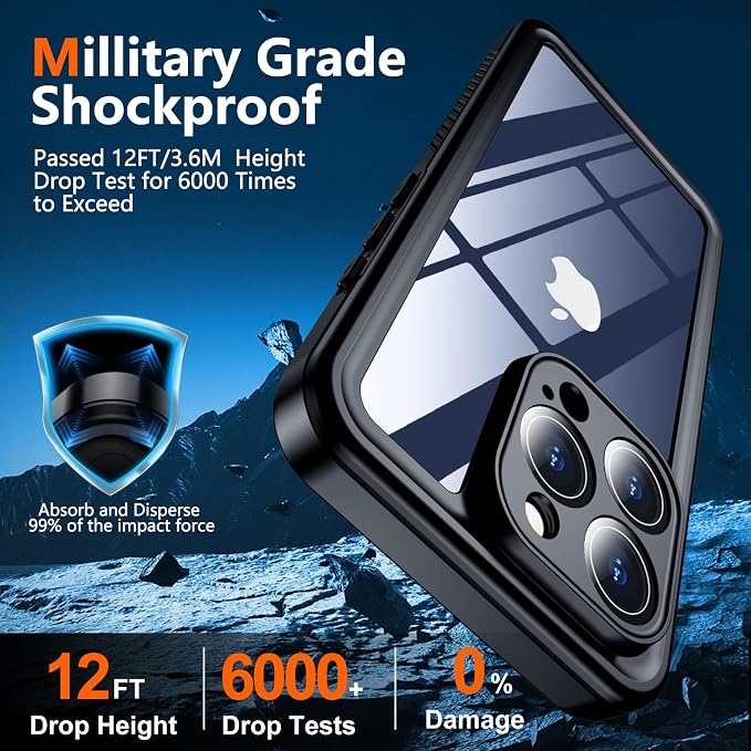 SPIDERCASE for iPhone 15 Pro Case Waterproof, Built-in Lens & Screen Protector - Image 4