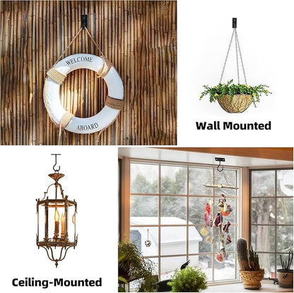 6Pack 6inch Wall Hook for Hanging Plant Bracket Metal Plant Hook Black - Image 4