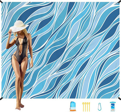 Famstar Beach Blanket Oversized Extra Large78 X 110", Waterproof Sandproof by Famstar