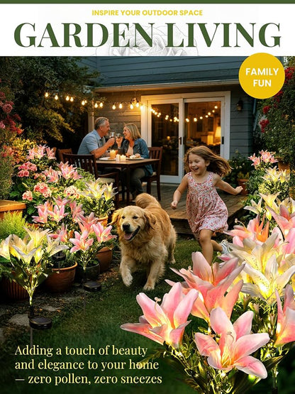 GIGALUMI Solar Garden Lights, 2 Pack LED Lily Garden Decor Carefree Solar - Image 9