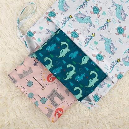 babygoal Wet Dry Bags 3 Pack for Baby Cloth Diapers, Washable Travel Bags - Image 3