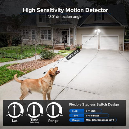 SANSI 28W 3500LM Motion Sensor Outdoor Lights, Flood Lights Outdoor Motion - Image 2