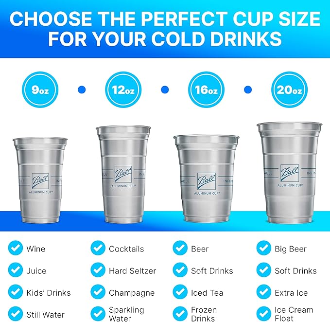 Top Cup Aluminum Cups, 12 oz Reusable Party Cups, Cold-Holding, Recyclable - Image 5